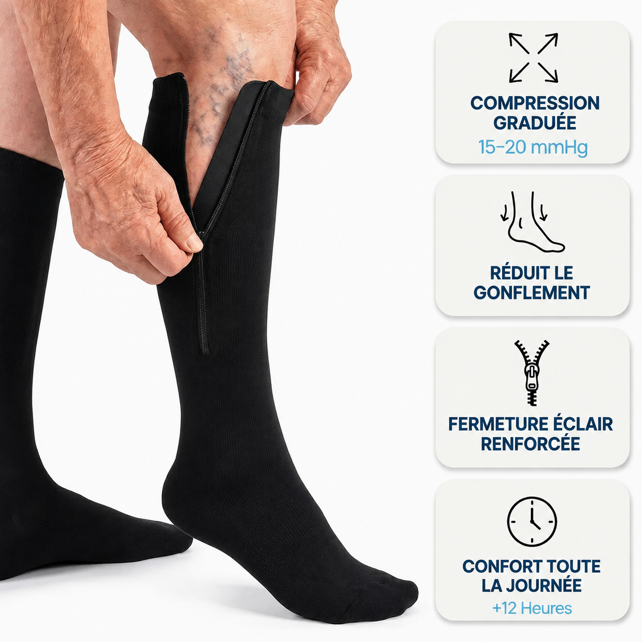 Chaussettes de compression – Faciles à enfiler et confortables au quotidien